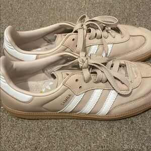 Adidas Samba Nude and White Sneakers
